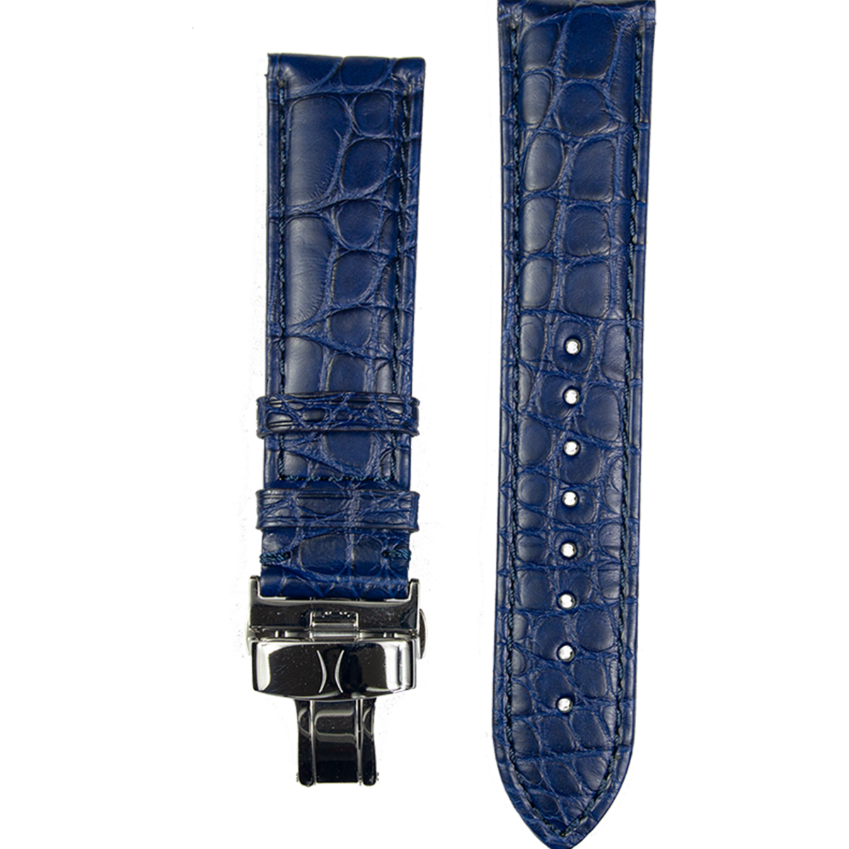 Blue alligator watch strap hot sale